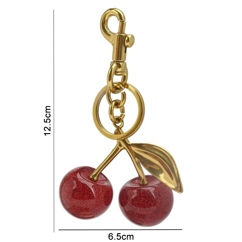 Cherry Charm Handbag Pendant Keychain