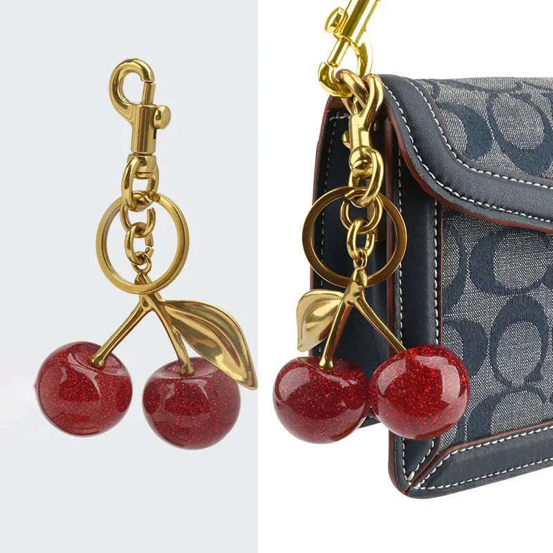 Cherry Charm Handbag Pendant Keychain