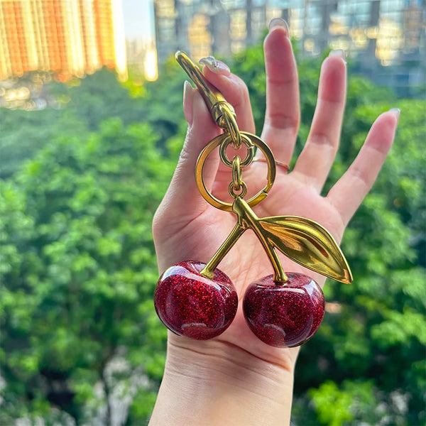 Cherry Charm Handbag Pendant Keychain
