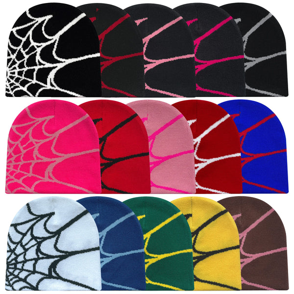 Y2K Spiderweb Knit Beanie