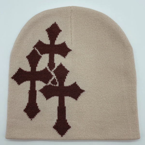 Crucifix Jacquard Knit Hat