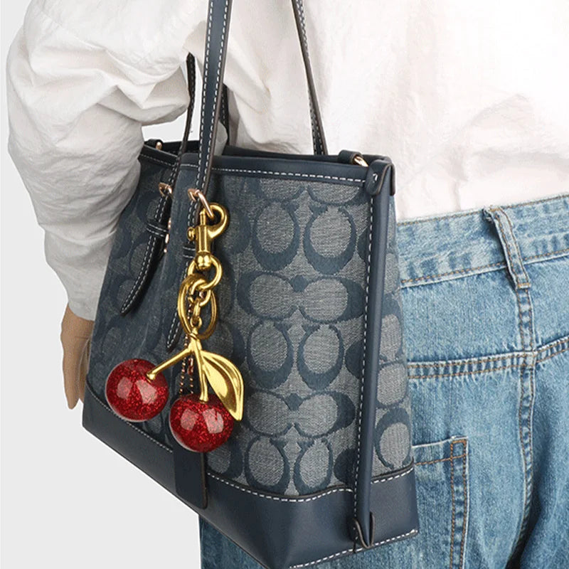 Cherry Charm Handbag Pendant Keychain