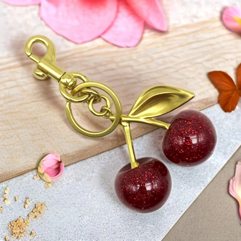 Cherry Charm Handbag Pendant Keychain